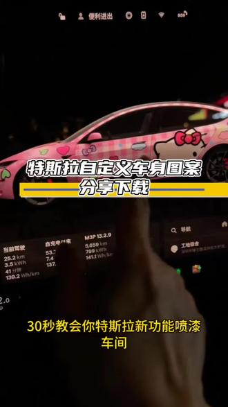 《墨墨库存》特斯拉车机车身自定义图案。特斯拉车身涂鸦设置教程分享特斯拉拉布布涂鸦分享#特斯拉自定义 #特斯拉皮肤 #特斯拉拉布布 #特斯拉自定义皮肤 #特斯拉