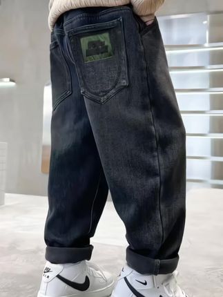 男童春装裤子2025潮酷儿童休闲牛仔裤帅气宽松中大男童宽松长裤#男童穿搭 #高品质童装 #好穿又好搭 #潮童必备 #无限回购的宝藏单品