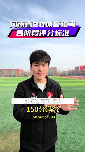 “体考规则2026最新版,第六期:各档次分数,预测一下今年多少满分选手?”#河南体考 #体育生 #北向体育 #子昂张