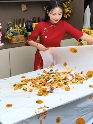 #一次性桌布 #圆桌印花防油特厚餐桌布 #家用加厚长方形台布