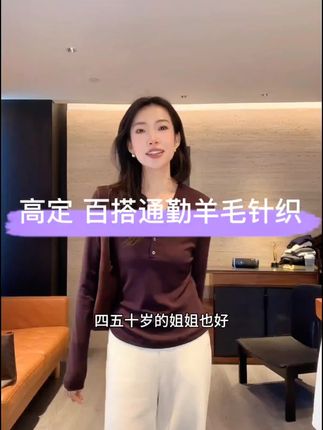 【Rumi时装】高定 小众轻奢百搭通勤V领经典羊毛针织打底衫4733tx#打底衫#通勤穿搭#高级感穿搭 #轻奢女装 #羊毛针织衫@幸运燕儿