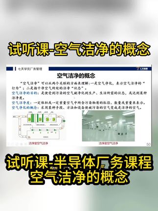 空气洁净的概念-半导体厂务课程试听#洁净车间 #厂务运维 #每日分享 #暖通工程