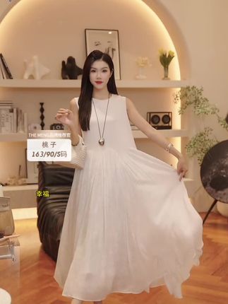 推荐#THE MENG【芳华】法式优雅减龄通勤显瘦无袖连衣裙#夏季轻薄款 #优雅气质 #减龄穿搭 #连衣裙