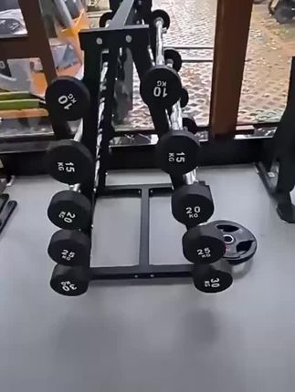 固定杠铃商用健身房力量训练包胶直曲杆哑铃运动家用专业健身器材#健身 #杠铃 #臀桥 #深蹲 #撸铁