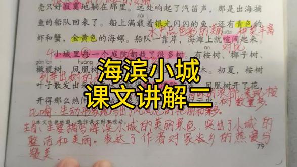 三年级语文上册《海滨小城》课文讲解二