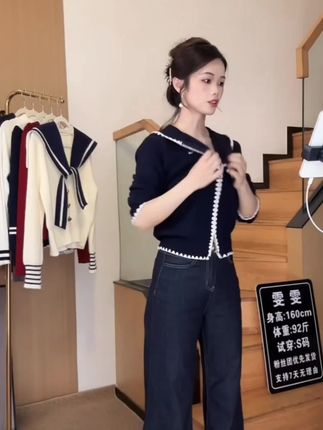 减龄设计感洋气针织衫韩版连帽针织衫女2025新款早秋宽松百搭开衫#减龄 #设计感 #洋气 #针织衫 #韩版