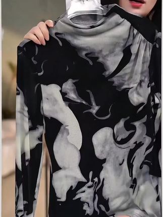 时尚显瘦网纱打底衫#打底衫 #谁穿谁好看 #气质显瘦 #早秋穿搭 #遮肉显瘦