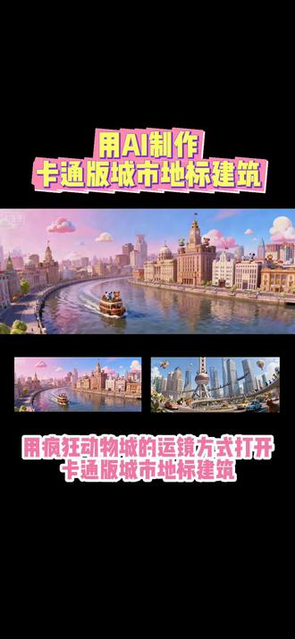 一句指令!就能用AI生成3D卡通版城市地标建筑🔥#疯狂动物城 #AI教程 #打卡城市地标 #上海迪士尼 #小云雀AI