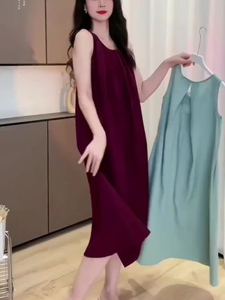 #睡裙 #睡裙家居服 #带胸垫睡裙 #面料柔软舒适 #在家也要美美哒
