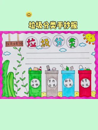 #垃圾分类#手抄报 用尺子这样画简单又方便