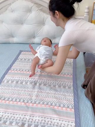 儿童纯棉纱布凉席#母婴好物