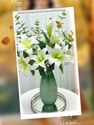 #上热门 #花卉绿植 高品质百合花定制花束客厅家居摆件档装饰品假花仿真花高级感逼真