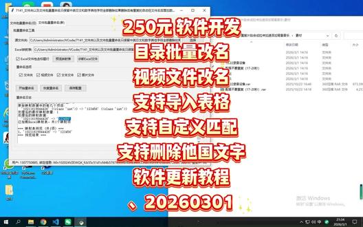 7141_文件夹以及文件批量重命名只保留中英日文和数字其他字符全部删除如果删除后有重复的自动在文件名后面加数字批量替换目录和文件EXCEL映射内容
#软件开发定制 #视频文件 #视频目录匹配改名 #支持适配EXCEL #自定义改名