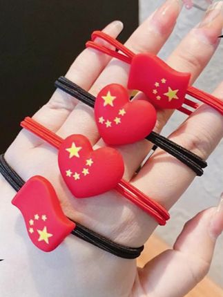 国庆怎么能少得了这个发绳呢#国庆节#发绳#红旗发绳#五星红旗夹子#夹子
