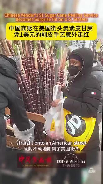 中国商贩在美国街头卖紫皮甘蔗 凭1美元的削皮手艺意外走红 A Chinese vendor selling purple sugarcane in New York is drawing long lines! One online comment perfectly captured the scene: "For a second, I thought it was my local fruit shop back home." #ChineseCraftsmanshipGoesGlobal #CultureExport #EmotionalValue
中国商贩美国纽约卖甘蔗,大排长队,网友:我还以为楼下水果店呢。#中国手艺走红美国 #
文化输出 #情绪价值消费