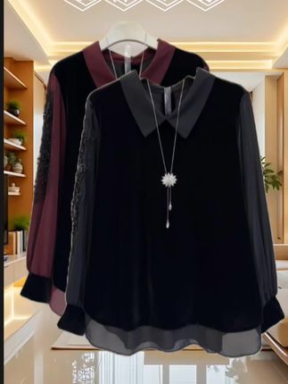 2025年早春新款高品质时尚遮肉显瘦气质百搭时尚女人衫#早秋穿搭 #新款分享 #大码女装#遮肉显瘦#谁穿谁好看