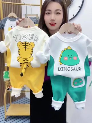 儿童套装宝宝秋装男童女童洋气春秋季两件套男宝卡通帅气两件套潮#萌娃穿搭 #童装 #母婴好物 #高品质童装 #童装上新