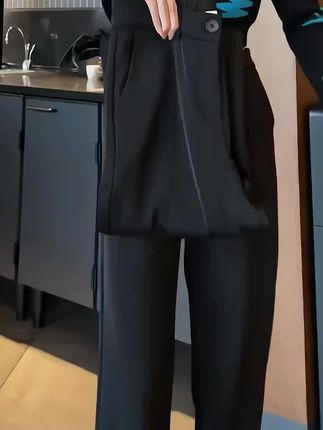 加绒加厚西装窄版阔腿裤女#显瘦显高显气质 #通勤搭配 #天冷了记得穿得毛绒绒#秋冬穿搭实用主义#冬日暖系流光要温度有风度