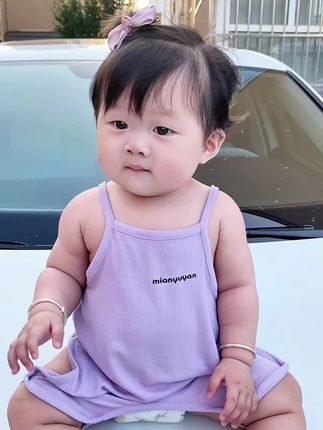 宝宝莫代尔吊带半背肚兜上身萌萌哒~巨凉快又软又舒适#婴幼儿服饰 #宝宝肚兜 #夏季穿搭 #儿童家居服 #半背衣