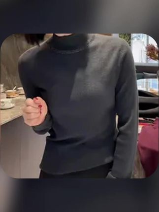 打底衫半高领针织衫毛衣上衣 #羊毛衫 #羊毛打底衫 #羊毛打底衫搭配 #毛衣上衣 #100羊毛衫