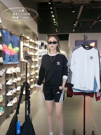 Adidas阿迪达斯三叶草【官方授权】男女经典纯棉运动长袖T恤IA4877#阿迪达斯长袖#阿迪达斯长袖T恤#T恤#T恤穿搭 #长袖