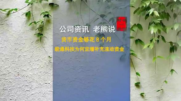 货币资金够花8个月,皖通科技为何定增补充流动资金#老熊说案例