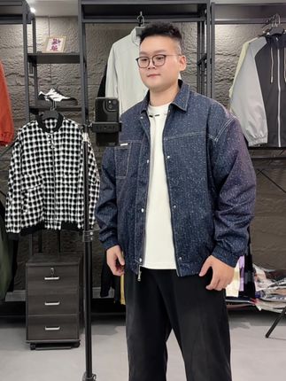 胖子穿巨好看的夹克,能穿300多斤不挑人百搭款! #大码男装 #夹克外套 #宽松有范 #加肥加大男装