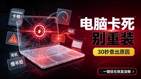 为什么电脑频繁卡顿死机/软件半天打不开?一招自查原因+解决! #电脑小白 #电脑知识 #电脑卡顿 #电脑死机 #电脑清理