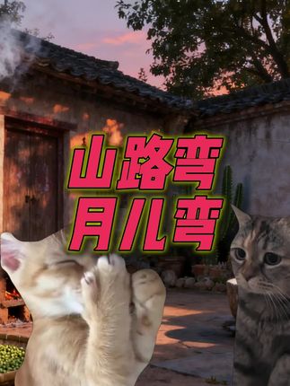 当我得了抑郁症来到奶奶家#猫meme小剧场#歌曲山路弯月儿弯