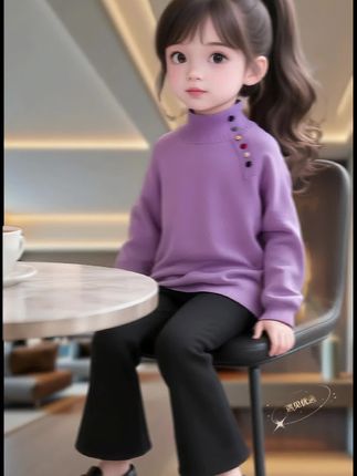 #女童穿搭 #女童立领针织衫 #女童时尚穿搭 #女童春秋针织衫 #女童针织上衣