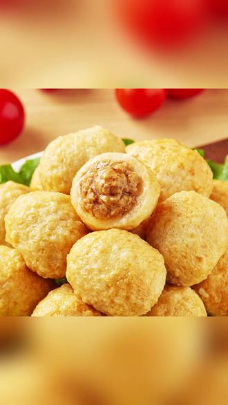 天海藏爆蛋鱼丸_爆汁夹心肉丸火锅烧烤丸子 #火锅食材 #烧烤丸子 #爆汁鱼丸 #便利店同款 #速冻食品