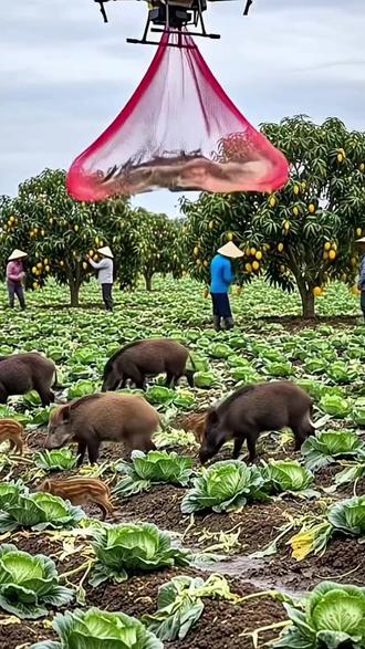 丧坤豪横至极的抓捕野猪精彩画面