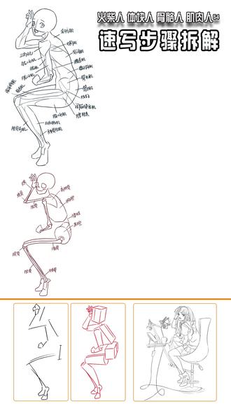 速写5步拆解,告别新手幼稚画。 速写步骤拆解,火柴人,体块人,骨骼人,肌肉人,画稿绘画过程展示。#速写人物#人体画画大挑战#速写步骤#画画过程分享#人体结构练习