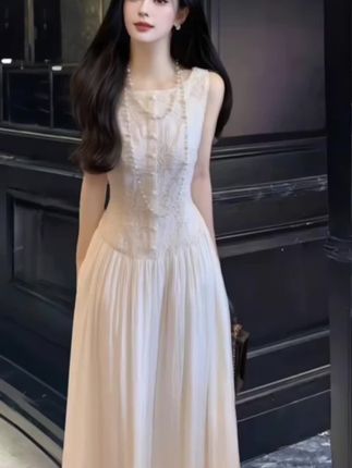 【卢浮美人】重工刺绣设计感背心连衣裙仙气飘飘气质度假风长裙9532