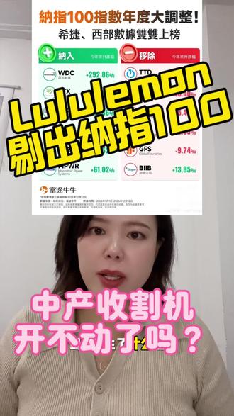 #真实生活分享计划 纳指100“除名”Lululemon:瑜伽服巨头的增长故事失灵了?#lululemon #纳指 #瑜伽裤 #纳指100