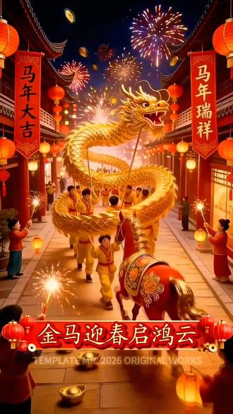 金马迎春启鸿运;福泽迎门展宏图;跃马迎春 马年大吉!