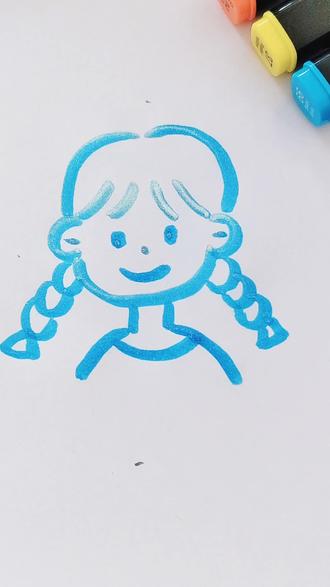 简笔画小女孩 #儿童简笔画 #幼儿简笔画 @抖音小助手 @抖音创作小助手