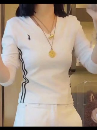 2025早秋新款韩系百搭刺绣V领长袖上衣LK2506445#很好看哦