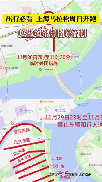 出行必看 上海马拉松周日开跑,这些道路将临时管制