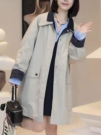 中长款设计感韩系风衣女2025秋季新款今年流行爆款休闲工装外套潮#风衣外套中长款 #风衣 #工装外套 #秋季新款 #外套