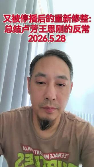 停播后的修整:总结卢芳王思刚的种种反常2026.5.28