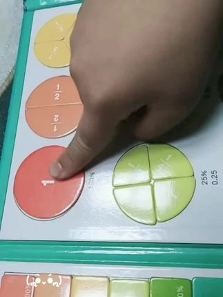 #磁吸分数盘#每天学习一点点#认真学习的孩子#好好学习天天向上 让孩子轻轻松松学分数,在玩的过程中就把分数学会啦,真的很不错的一份教具,才几块钱,而且还是磁吸的,用完好收纳,还不用怕弄丢