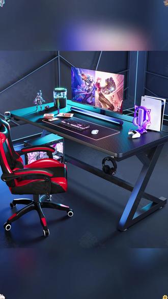 电竞桌 馨艺珠S3钛戟攻击鲨电竞桌碳纤维电脑桌卧室家用简易电脑台式桌子#卧室电脑桌 #电竞桌 #碳纤维电脑桌 #简易桌子 #家用电脑桌