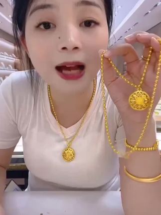 #项链 【珠珠链+八宝罗盘吊坠】镂空八宝罗盘珠珠吊坠项链福字圆牌挂坠#毛衣链 #饰品