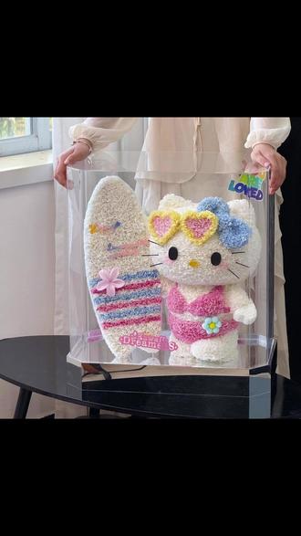 520送她不变的浪漫!冲浪Kitty永生花礼盒太懂女生心啦~ #礼物 #永生花 #hellokitty