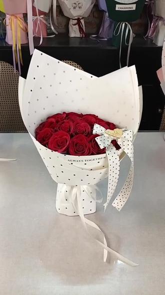 波点纸花壳制作教程! #520礼物手工制作 #浪漫玫瑰花束💐