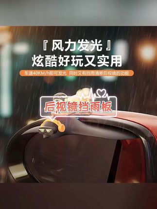 LANDRE/浪尖风力发光雨眉汽车后视镜挡雨板反光镜倒车镜防雨遮雨 #618好物节 #汽车用品大全 #汽车好物分享 #车载好物分享 #车载用品好物