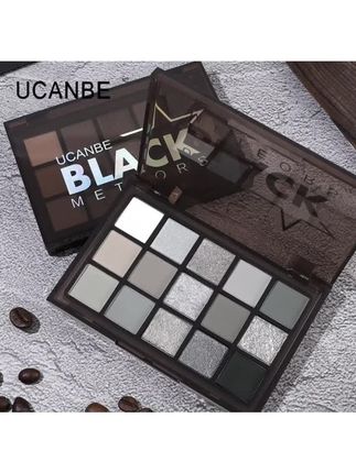 【达人专属】UCANBE暗夜骑士眼影盘#暗黑灰色水泥烟熏纯欲欧美妆金属