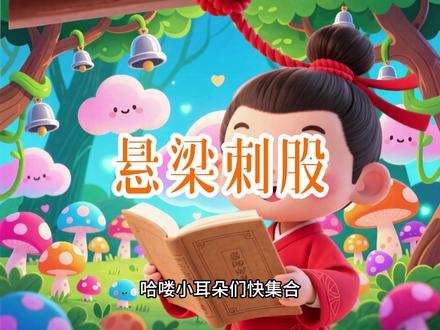 悬梁刺股#古代动画片 #儿童动画#每天跟我涨知识 孙敬悬梁刺股,苏秦刺骨学习的历史故事