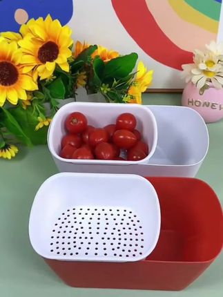 家用瓜子盒嗑瓜子水果盘收纳筐客厅零食干果盘创意双层沥收纳盒子#瓜子盒 #收纳盒 #沥水收纳盒